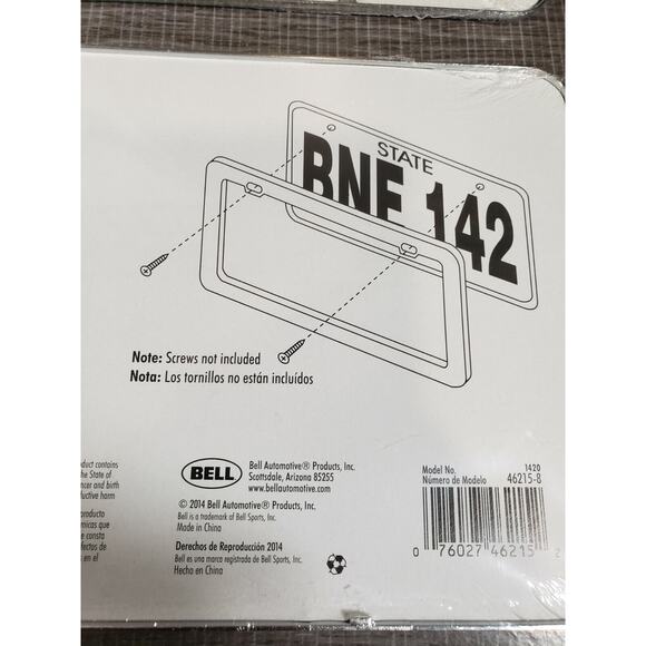 SET OF 2 Bell Chrome Die Cast Metal License Plate Frame CORROSION RESISTANT - Picture 7 of 7